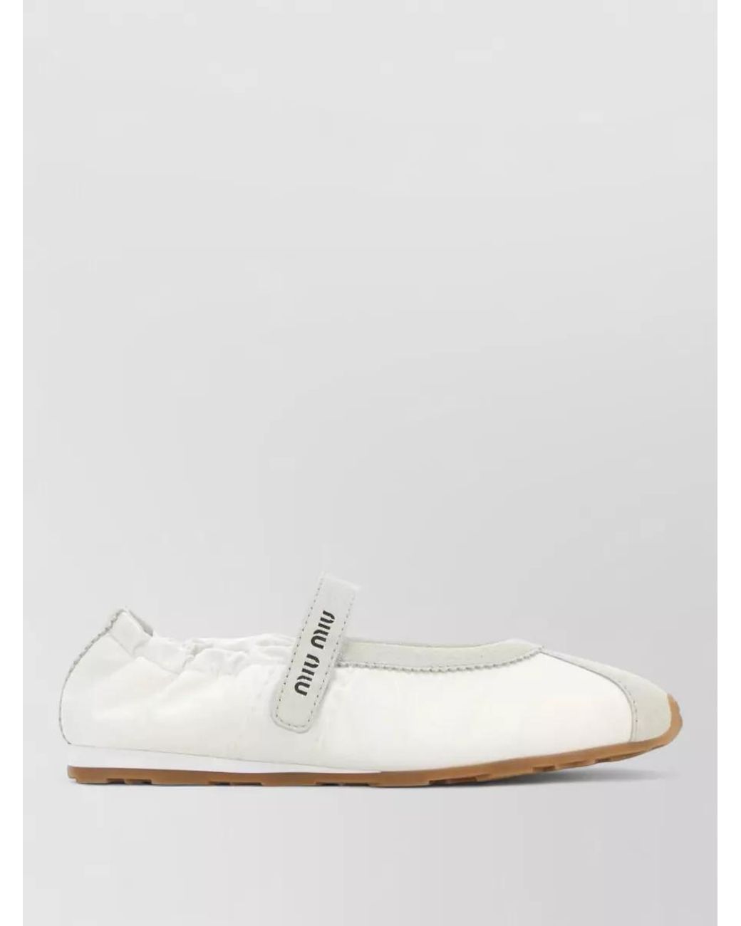 Miu Miu White Leather Ballerina Shoes