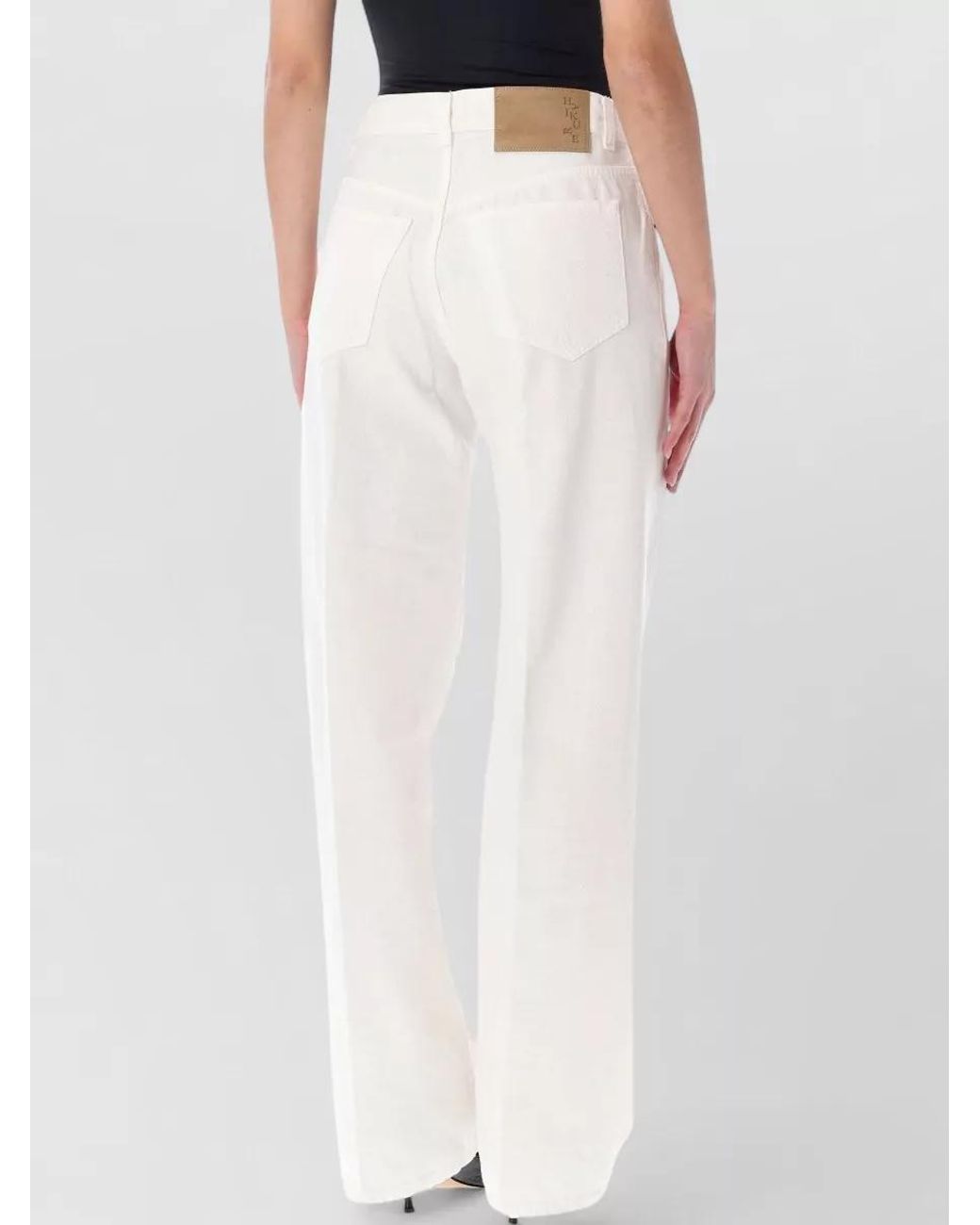 Haikure White Denim Relaxed-Fit Straight-Leg Jeans