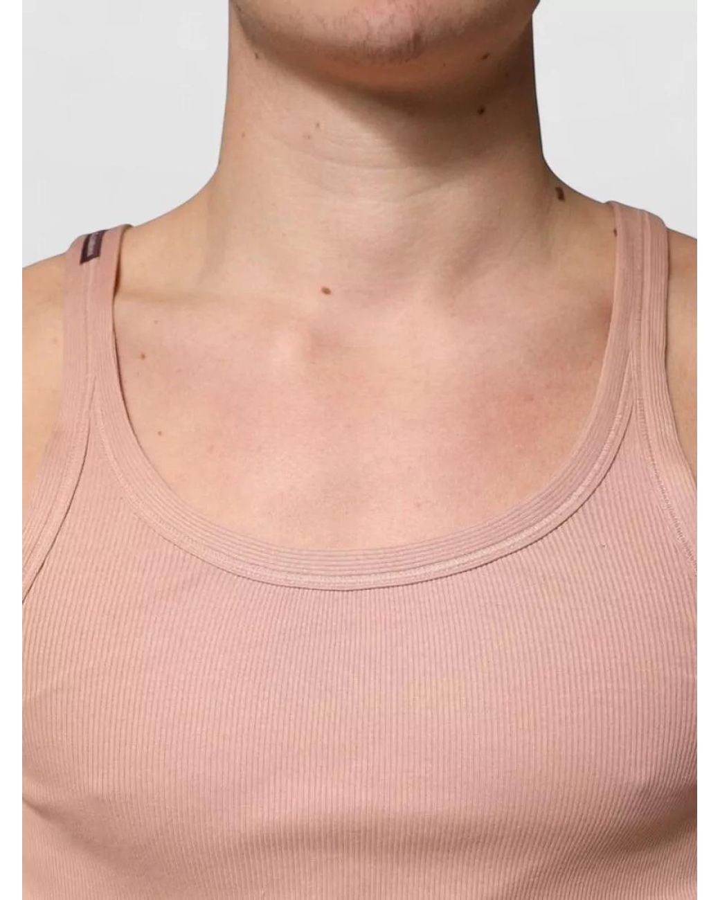 Dolce & Gabbana Pink Ribbed-Knit T-Shirt for men