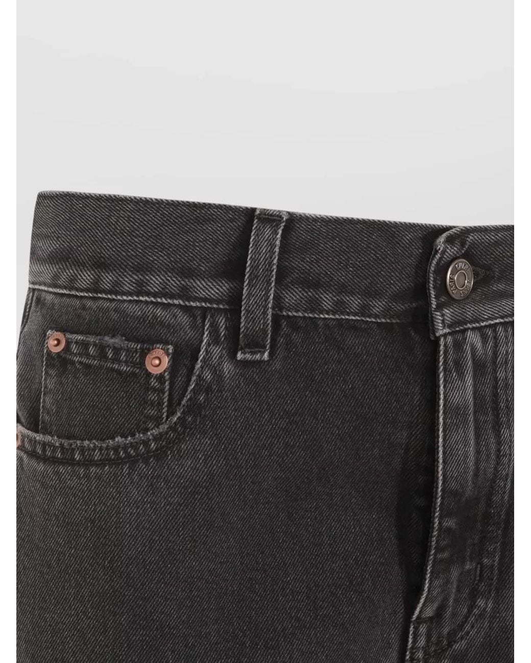 Chloé Black Denim High-Rise Cropped Straight-Leg Jeans