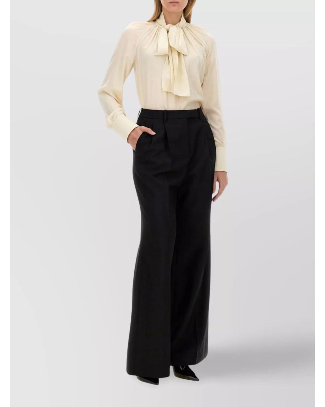 Givenchy Black Silk Regular-Fit Blouse