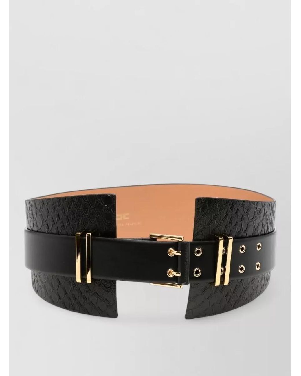 Elisabetta Franchi Black Snake-Effect Belt