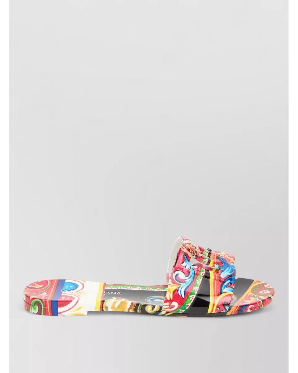 Dolce & Gabbana Pink Printed Rubber Slides