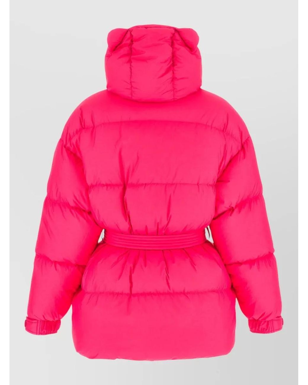Ienki Ienki Pink Down Oversized Belted Quilted Hooded Coat