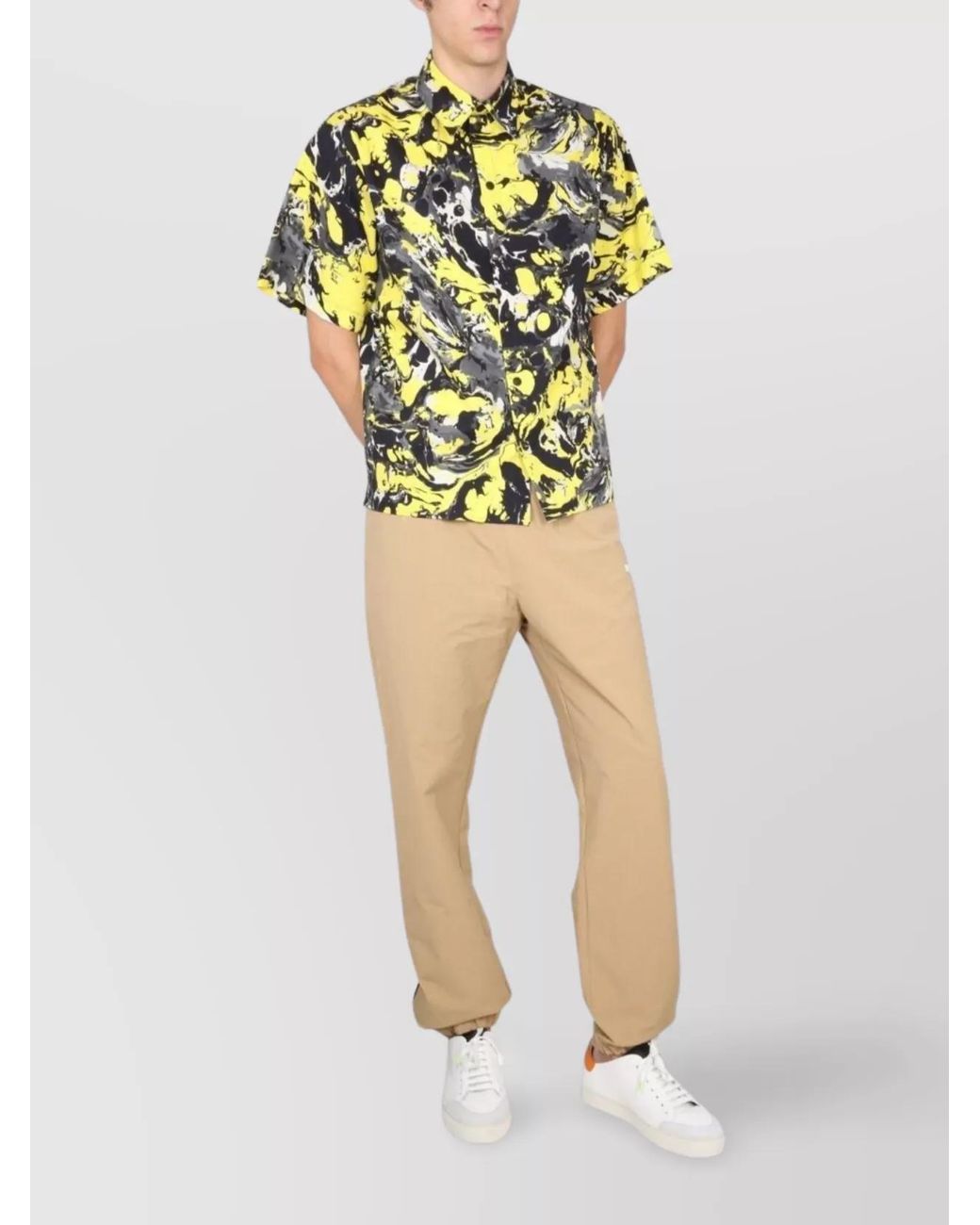 MSGM Natural Logo-Print Track Pants for men