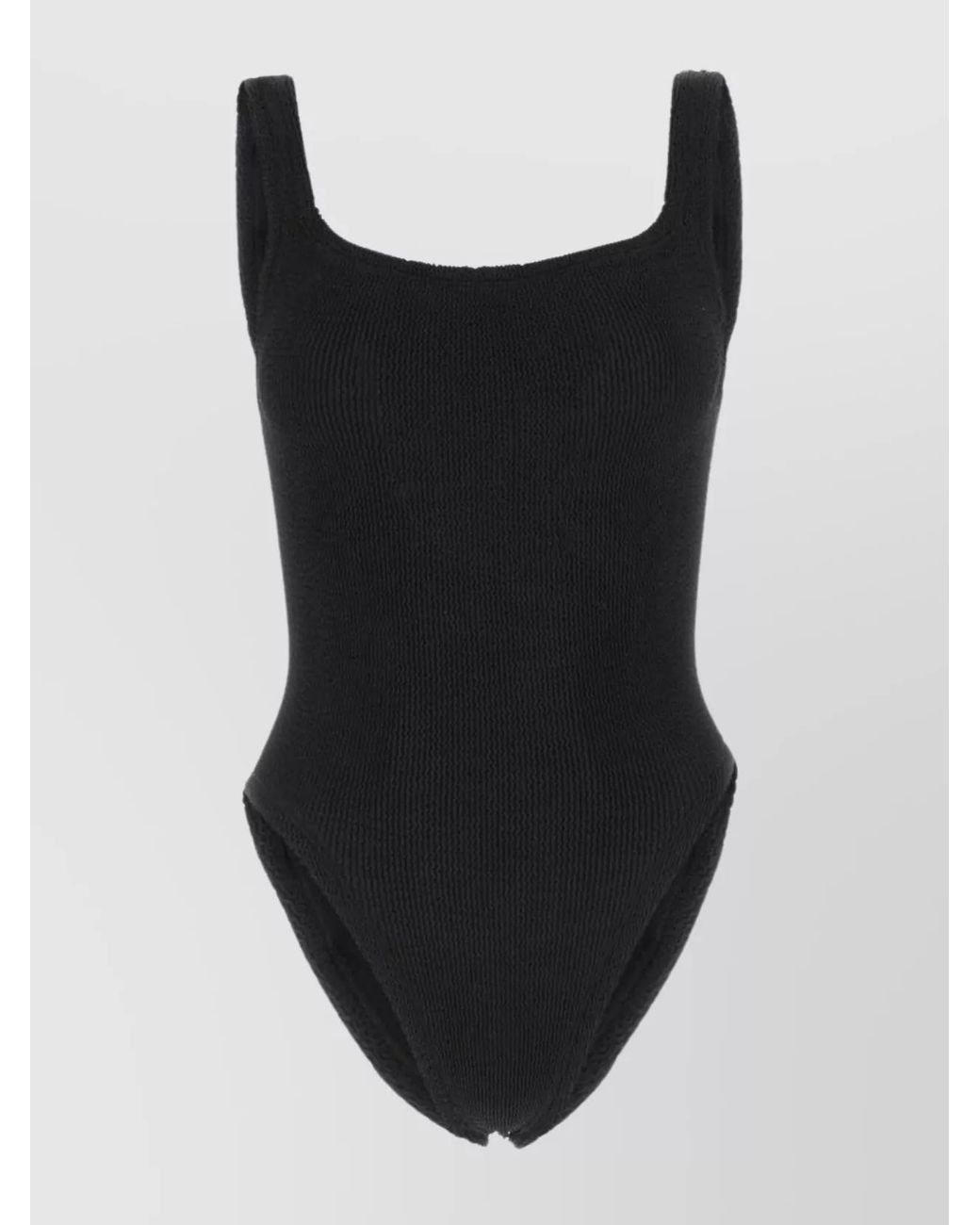 Hunza G Black Square Neck One-Piece Swimsuit