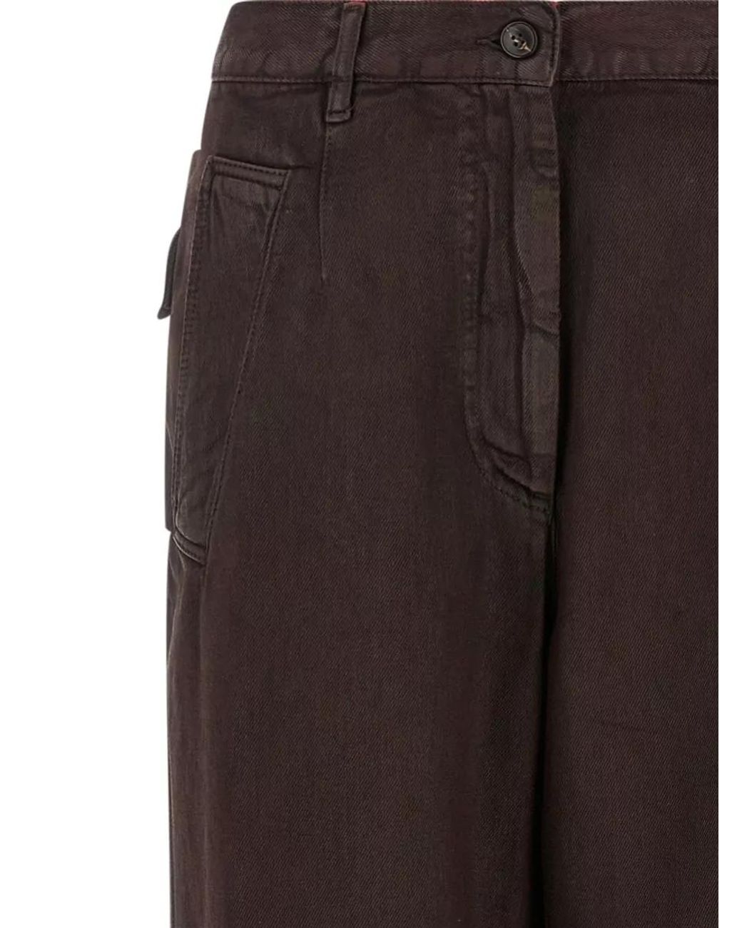 Dries Van Noten Brown Denim Wide-Leg Jeans