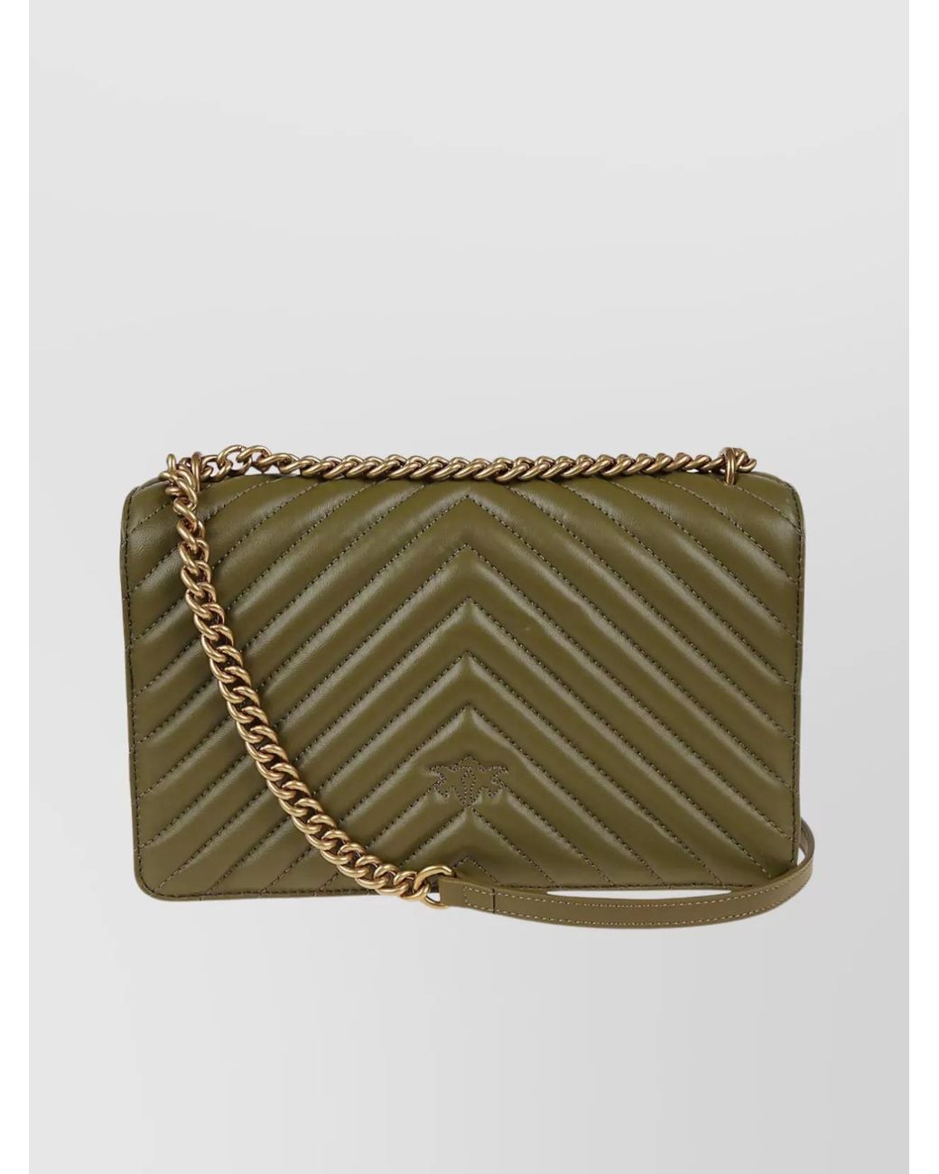 Pinko Green Love Bag One Quilted Leather Shoulder Bag