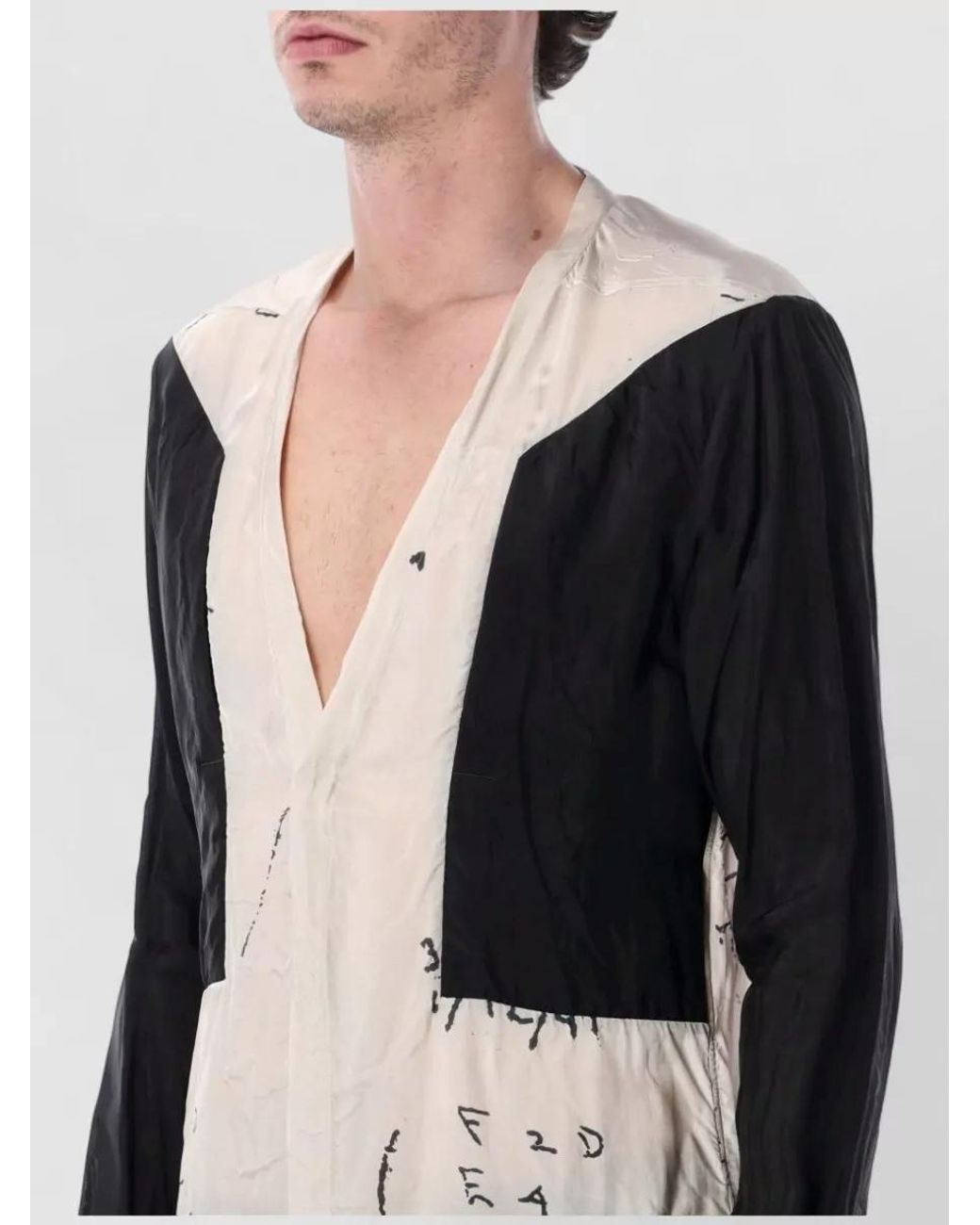 Rick Owens Multicolor Printed V-Neck Long-Sleeve Shirt for men