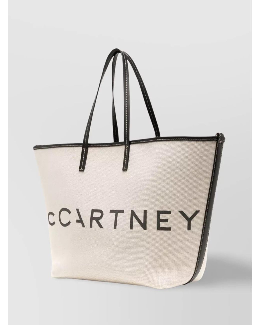 Stella McCartney Natural Stella Logo Canvas Tote Bag