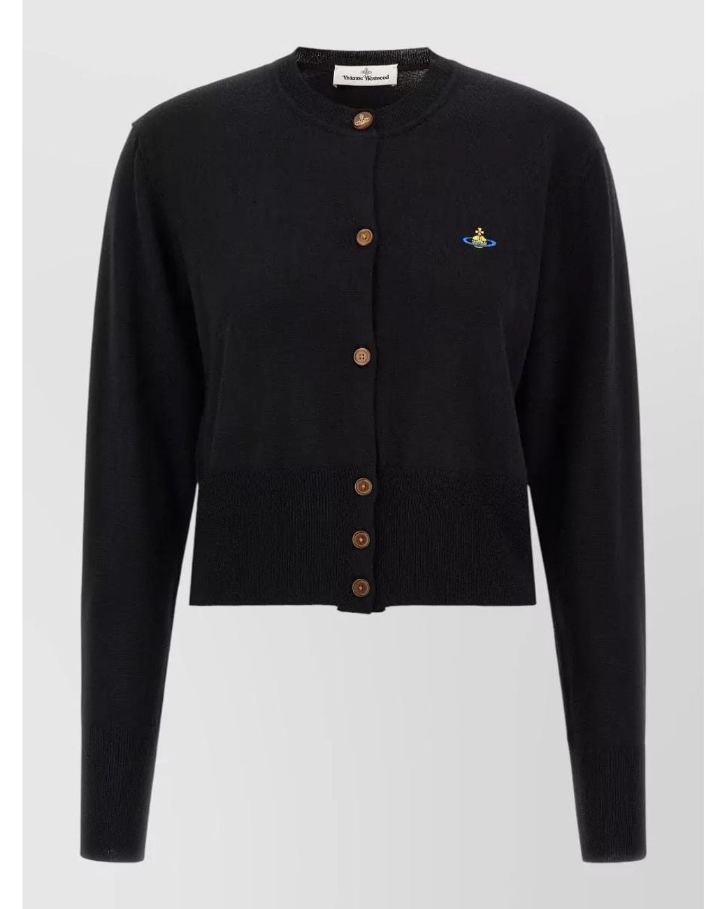 Vivienne Westwood Black Silk Wool Cropped Cardigan