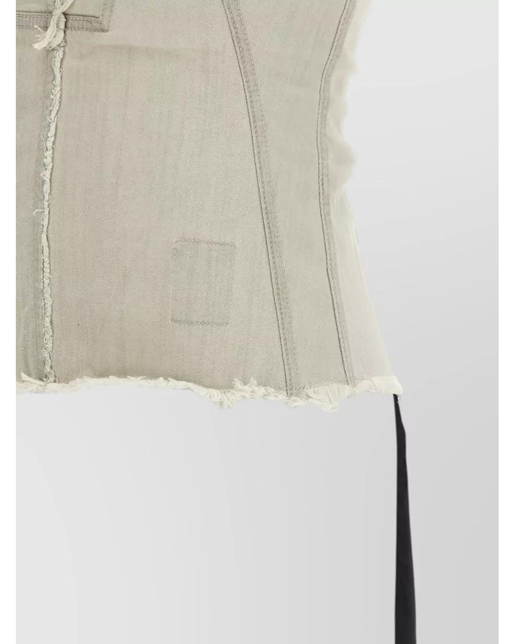 Rick Owens Natural Denim Off-The-Shoulder Bustier Top