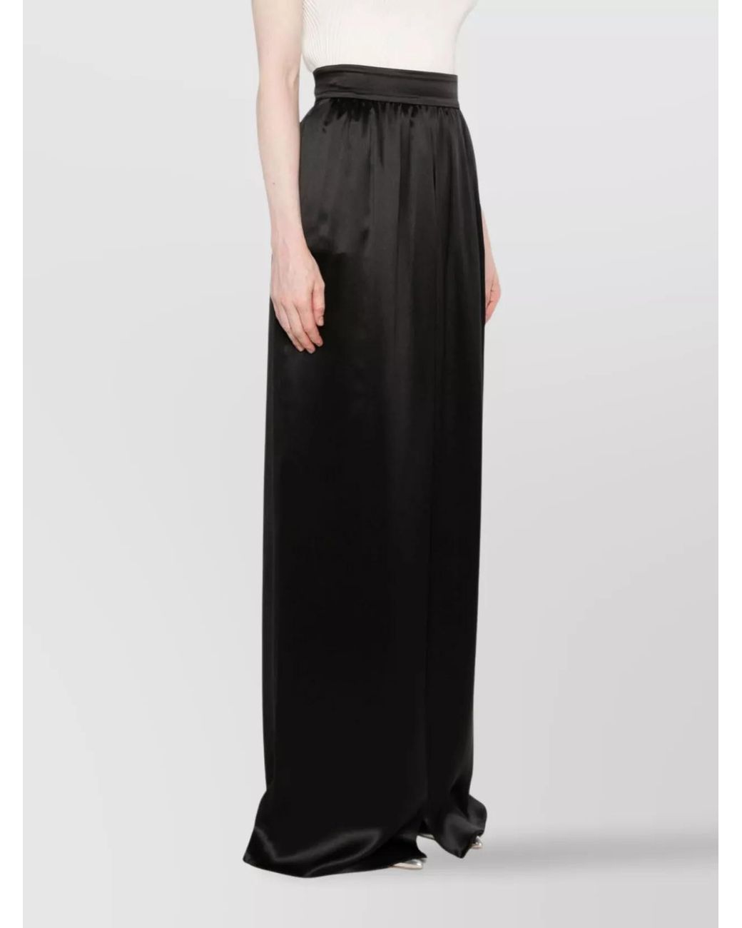 Dolce & Gabbana Black Viscose High-Rise Long Skirt