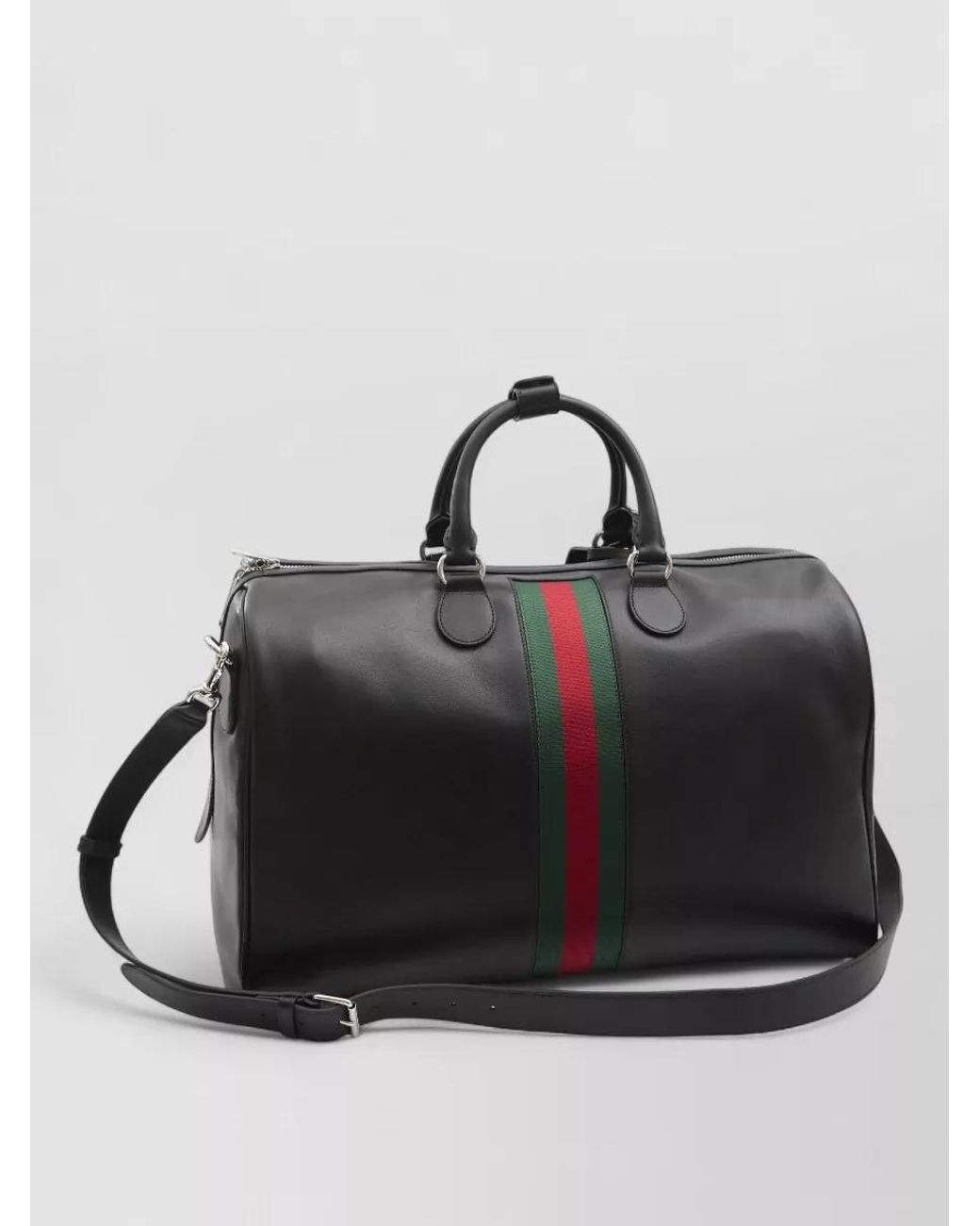 Gucci Black Leather Duffle Bag for men