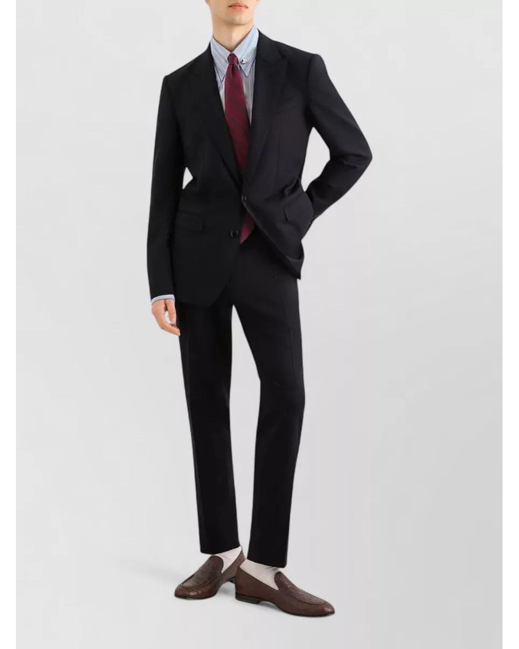 Dolce & Gabbana Blue Virgin Wool Single-Breasted Suit for men
