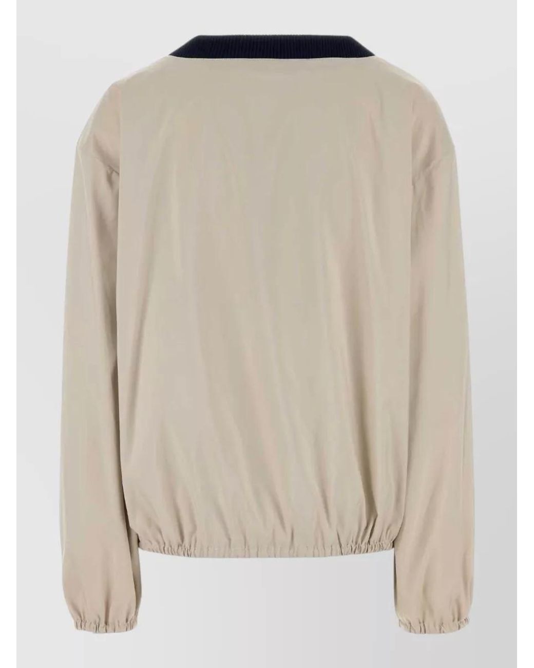 Miu Miu Natural Recycled Polyester Oversized V-Neck Sweatshirt