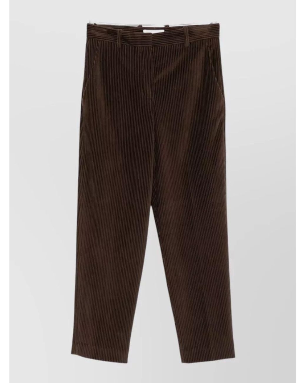 Circolo 1901 Brown Cotton Corduroy Straight-Leg Trousers