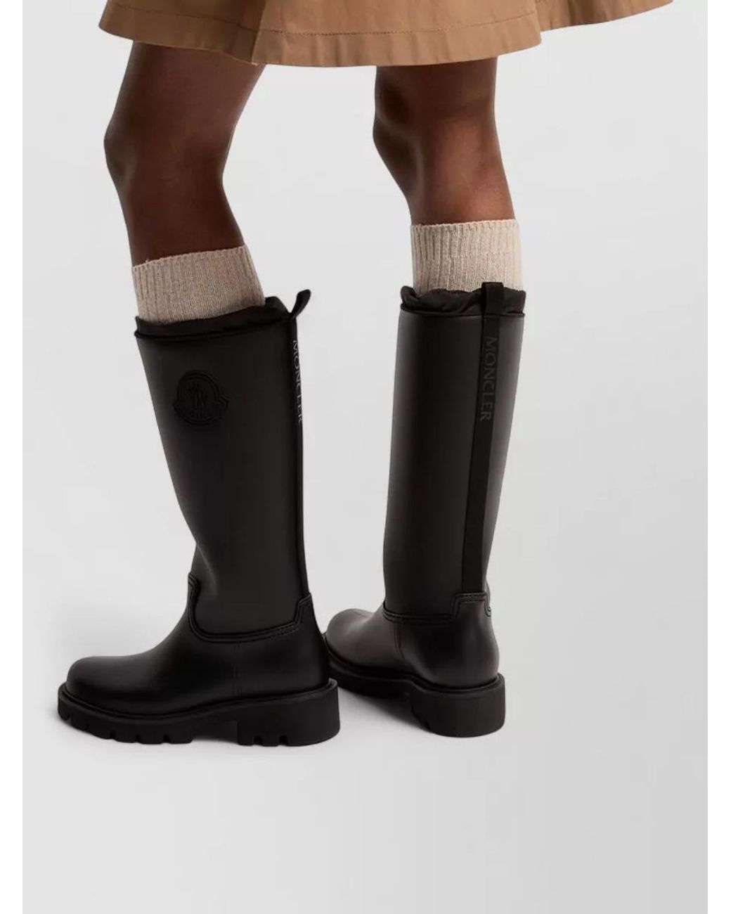 Moncler Natural Cotton Blend A-Line Mini Skirt