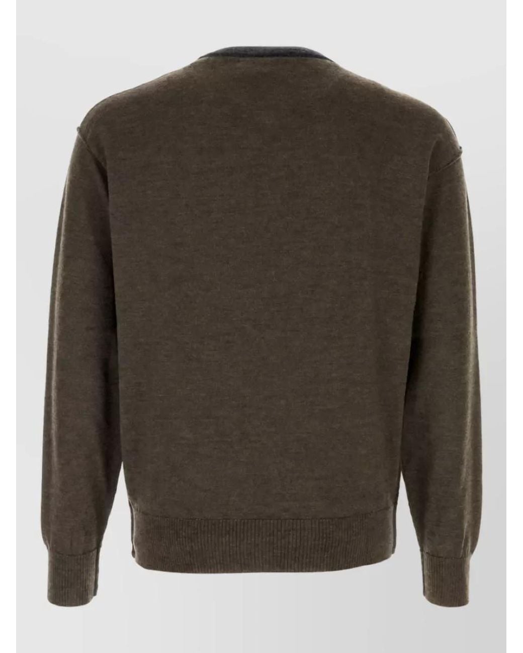 GIMAGUAS Gray Merino Wool Two-Tone Jumper for men