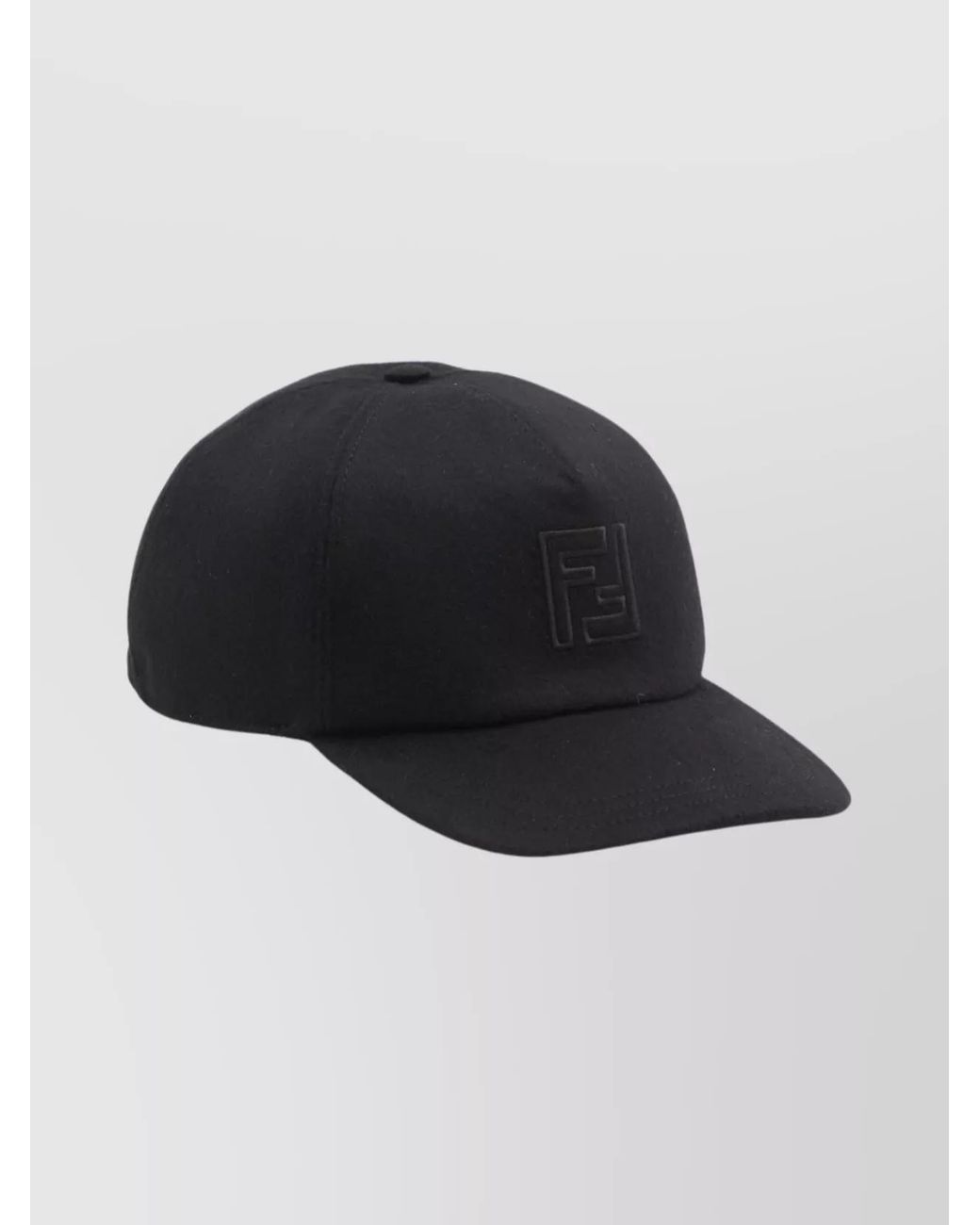 Fendi Black Wool Cashmere Baseball Cap for men