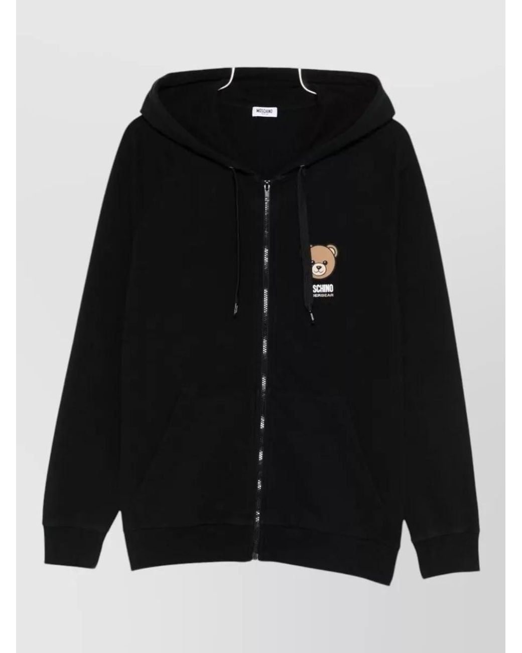 Moschino Black Cotton Hooded Jacket for men