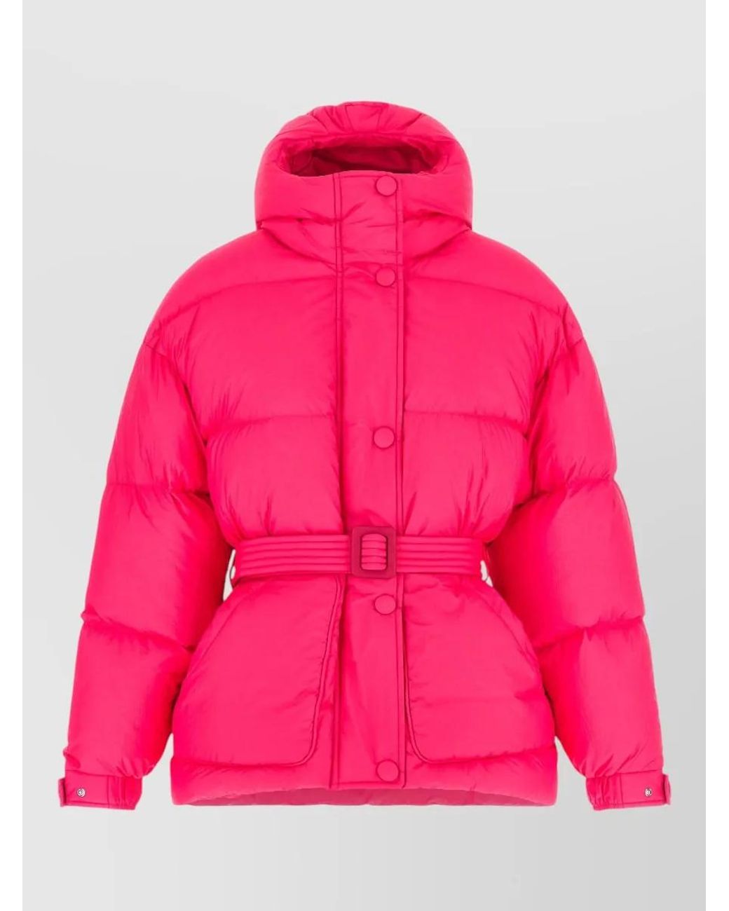 Ienki Ienki Pink Down Oversized Belted Quilted Hooded Coat