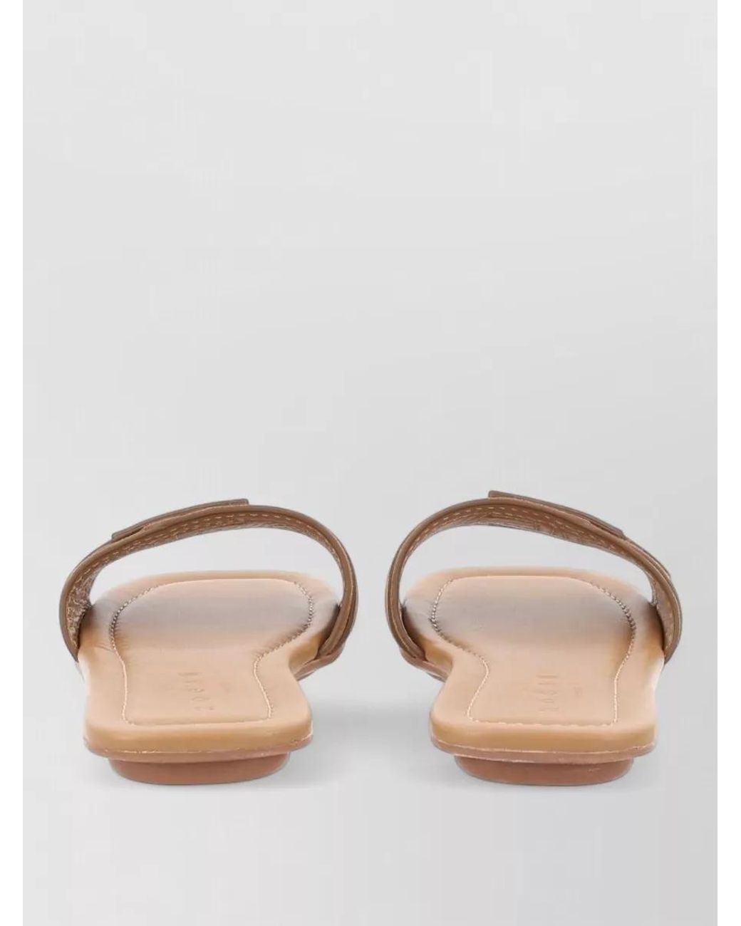 Hogan Natural Leather Slide Sandals