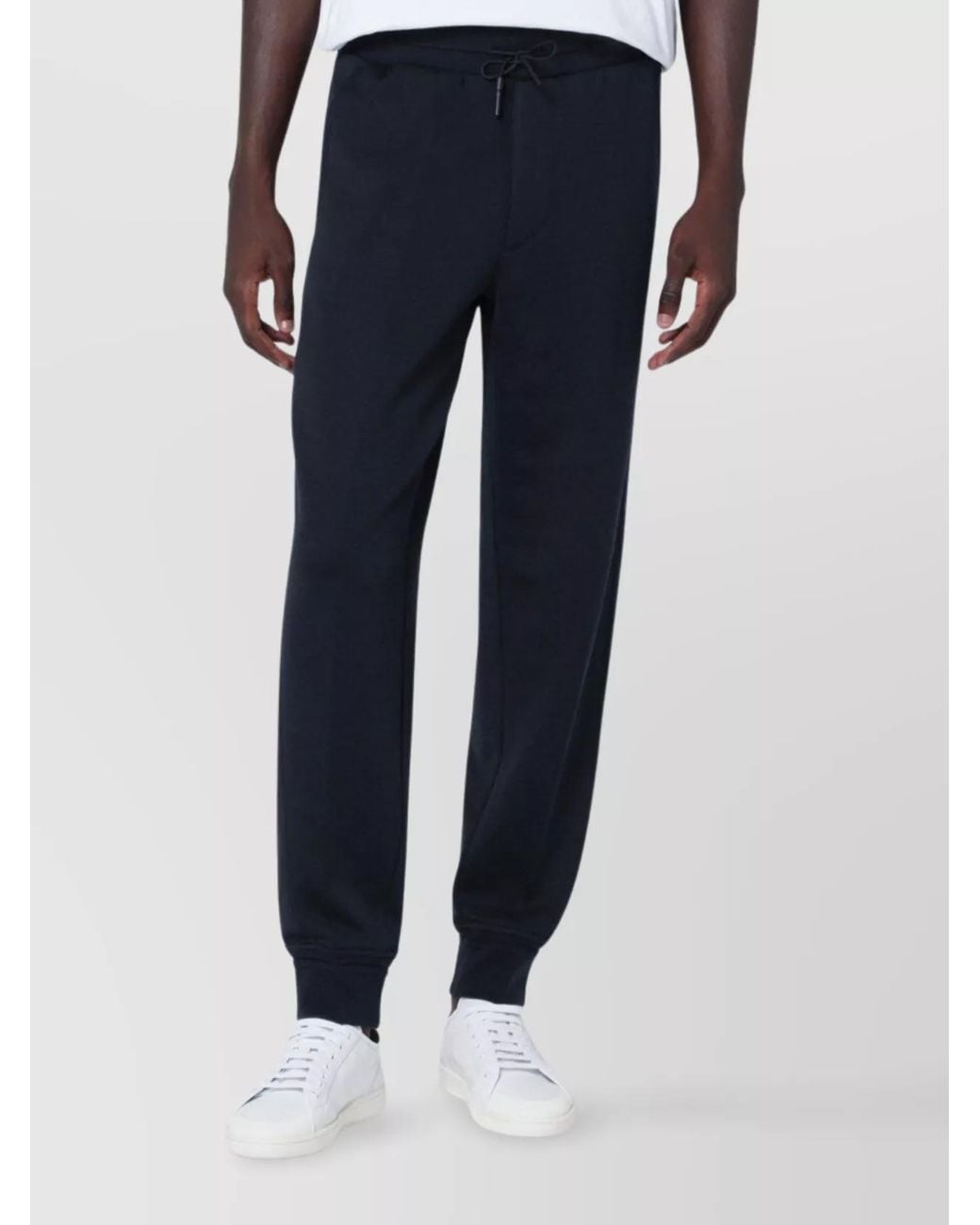 Zegna Blue Wool Blend Jogging Trousers With Elastic Waistband for men