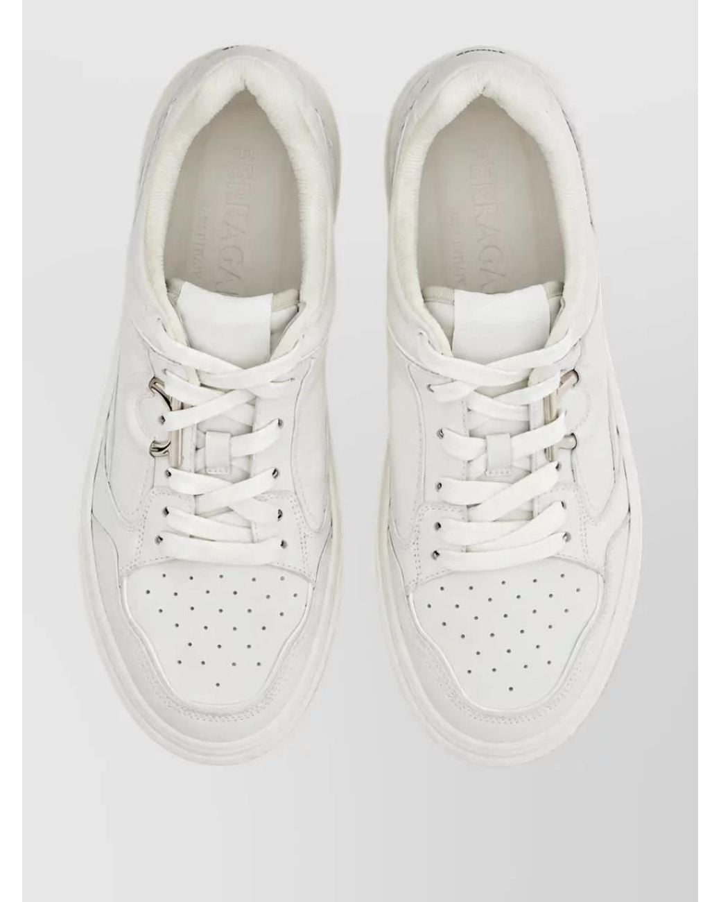 Ferragamo White Leather Sneakers for men