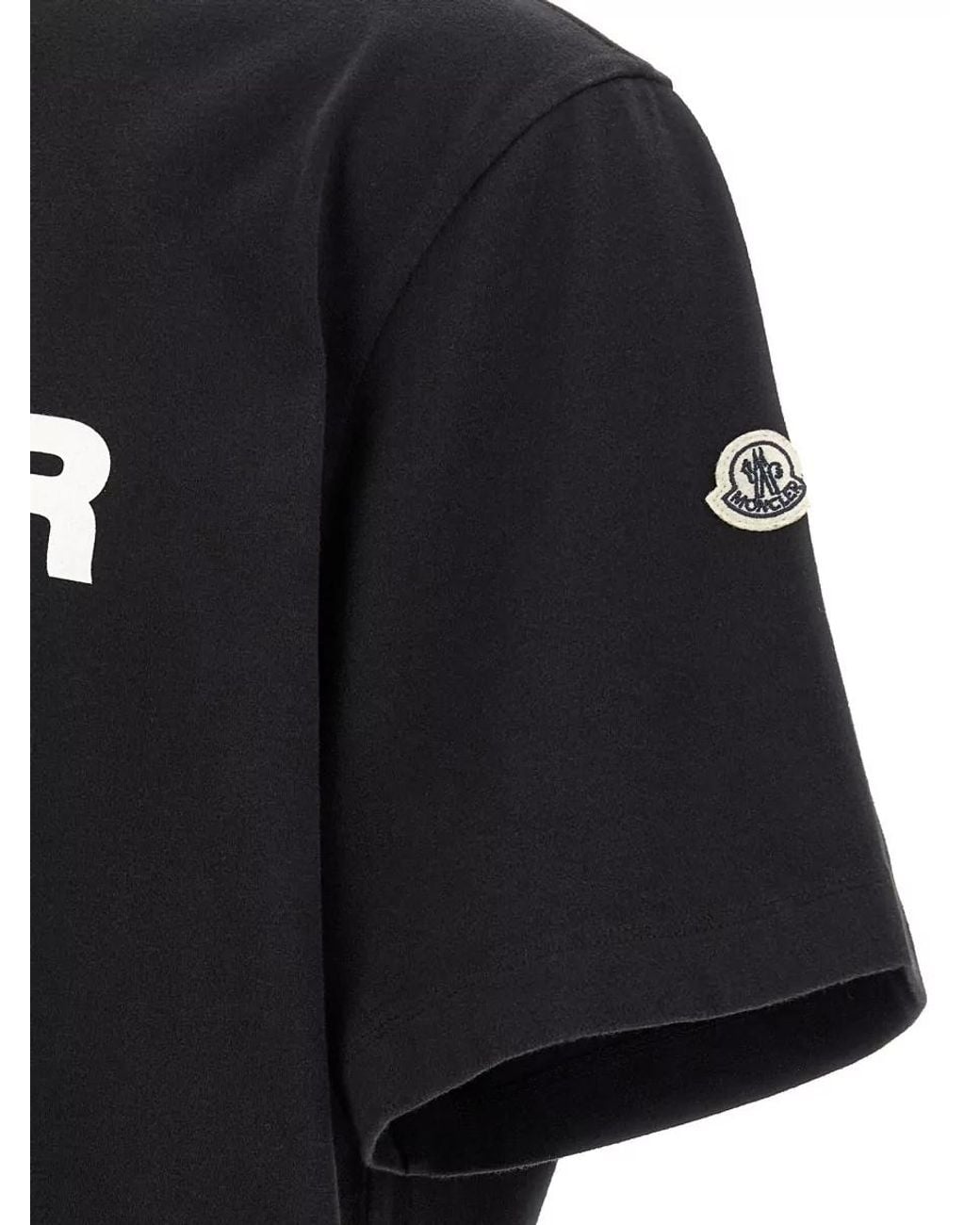 Moncler Genius Black Graphic Print Cotton T-Shirt for men