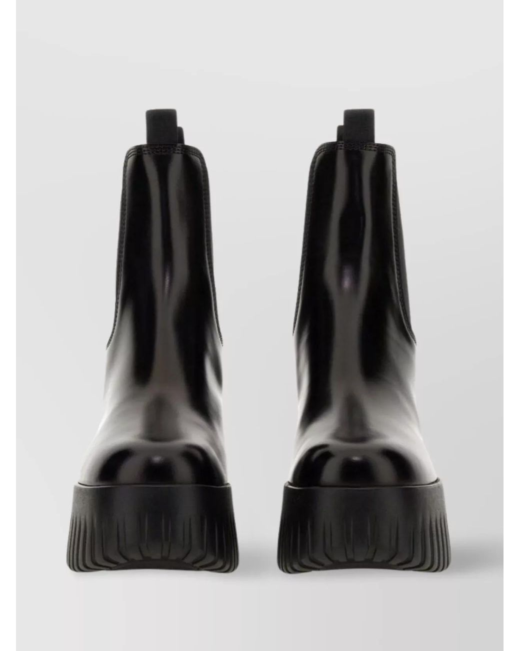 Hogan Black Leather Wedge Chelsea Boots