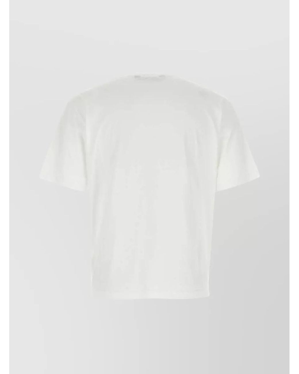 Palm Angels White Cotton Embroidered Logo Crew-Neck T-Shirt for men