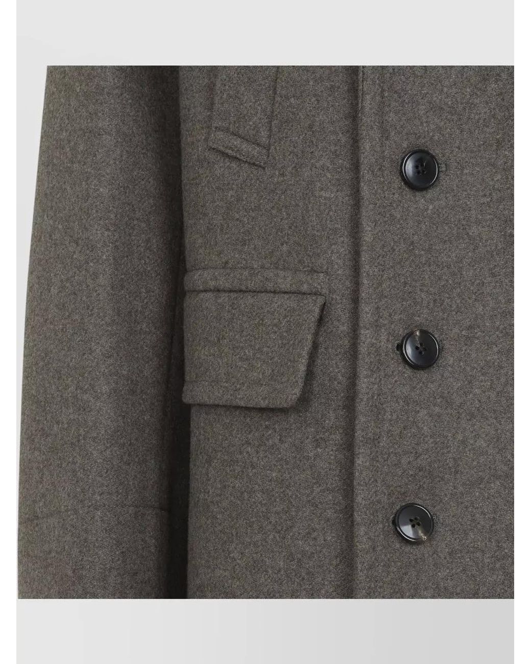 Dries Van Noten Gray Wool Double-Breasted Coat for men