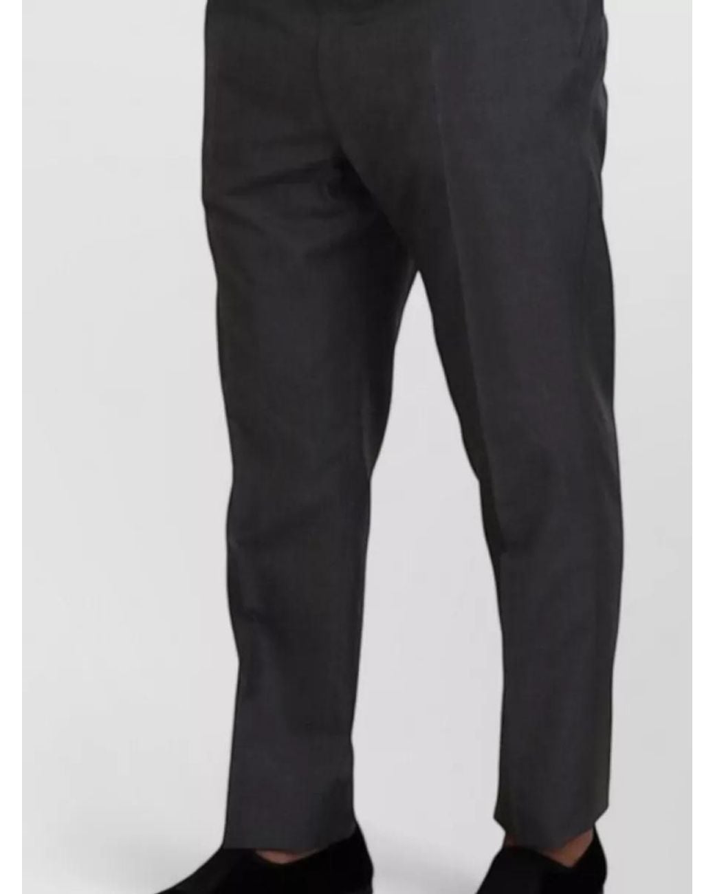 Dolce & Gabbana Black Silk Slim-Fit Tailored Trousers for men