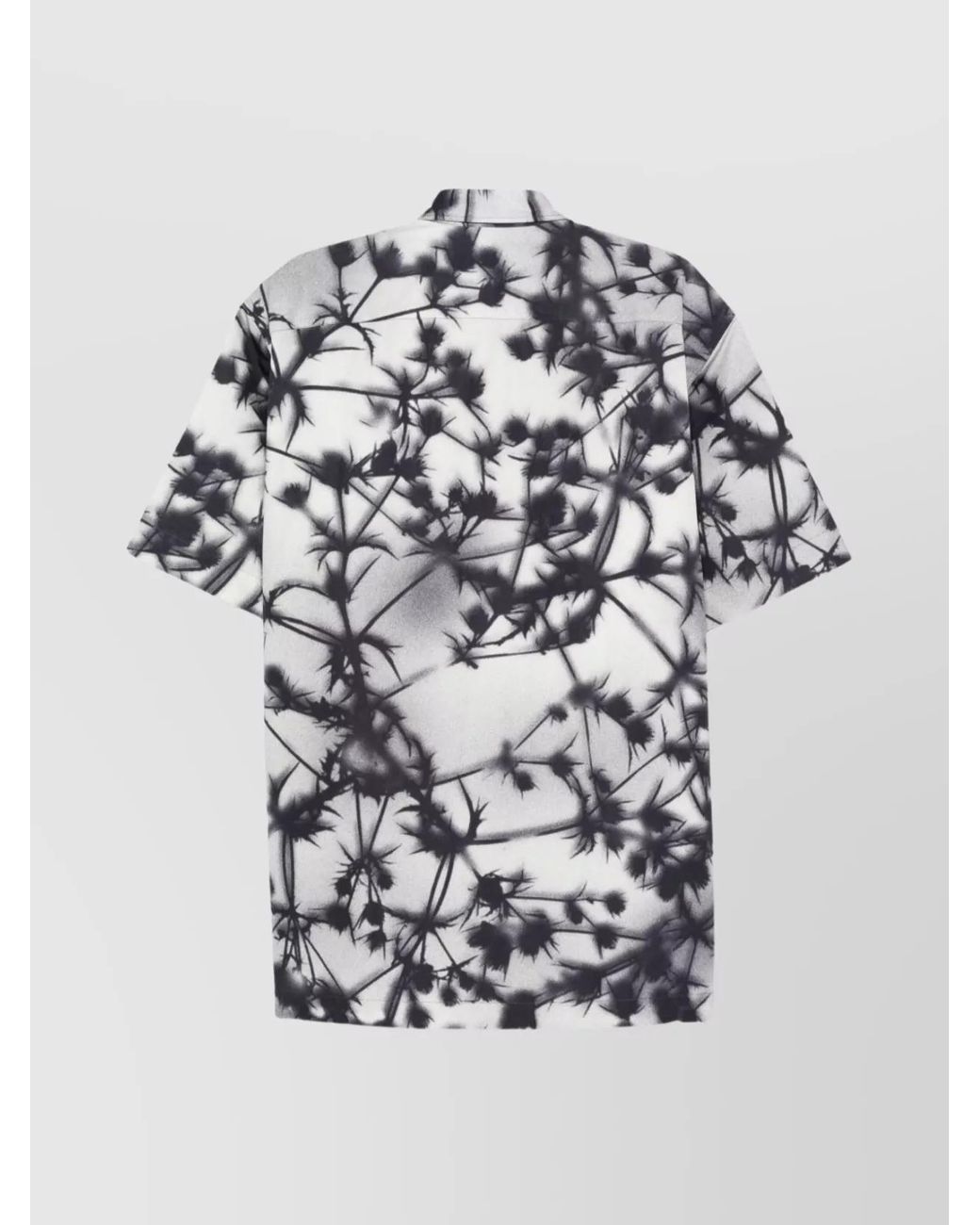 Dries Van Noten White Floral-Print Short-Sleeve Shirt for men