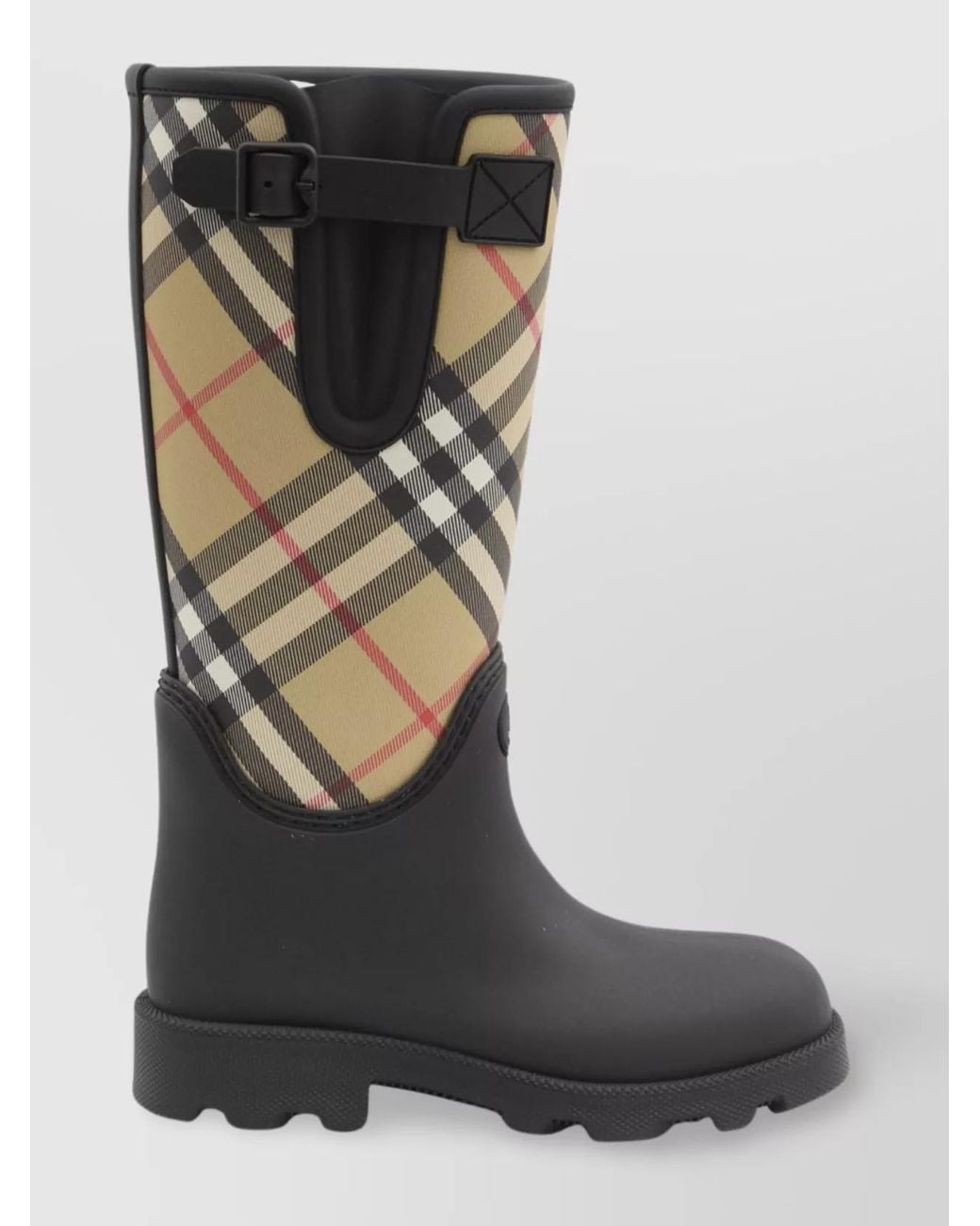 Burberry Black Printed Rubber High Rain Boots