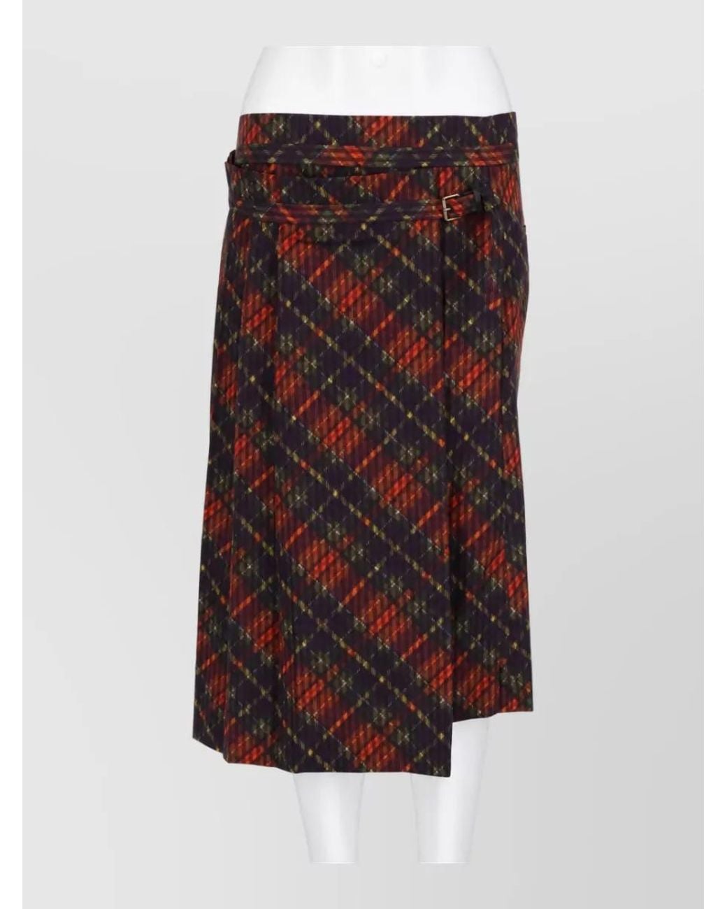 Dries Van Noten Red Pleated Skirt