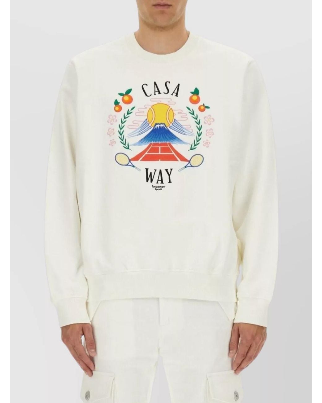 Casablanca White Cotton Casa Way Mountain Sweatshirt for men