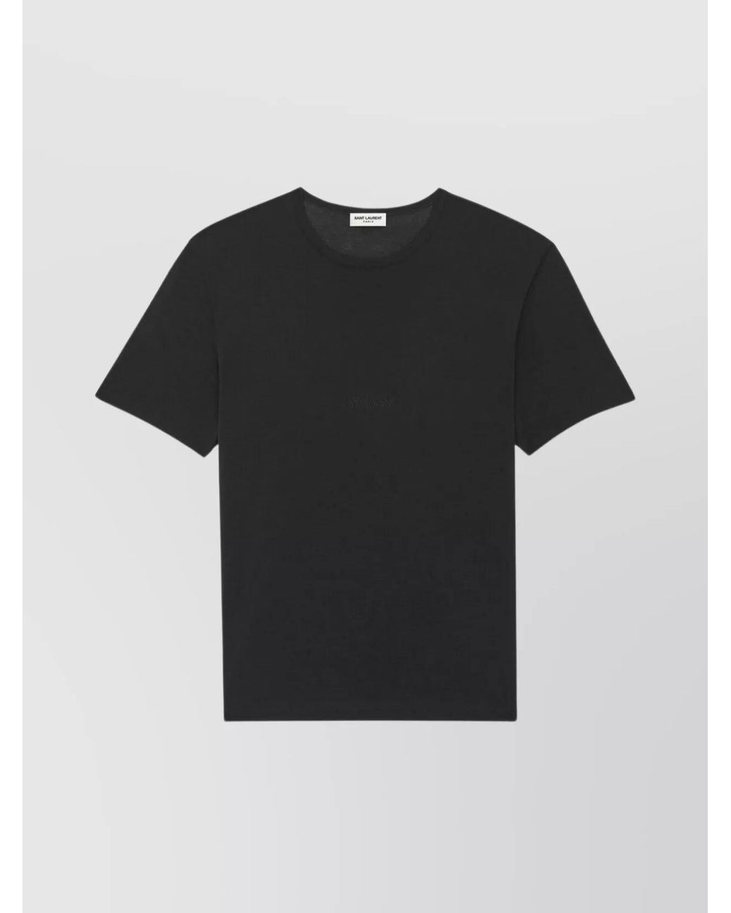 Saint Laurent Black Semi-Sheer Crew-Neck Short-Sleeve T-Shirt for men