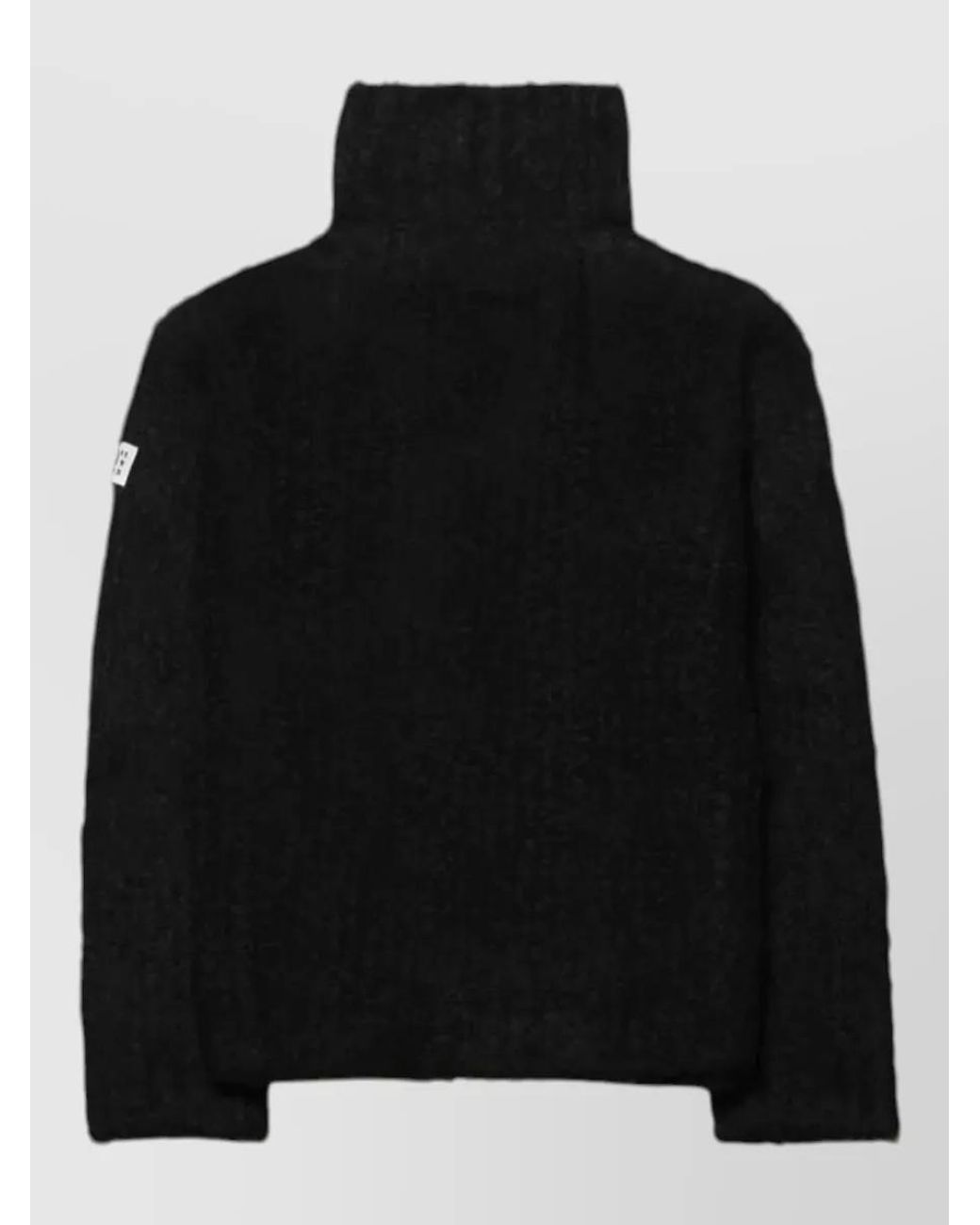 MM6 by Maison Margiela Black Bouclé Knit High-Neck Sweater for men