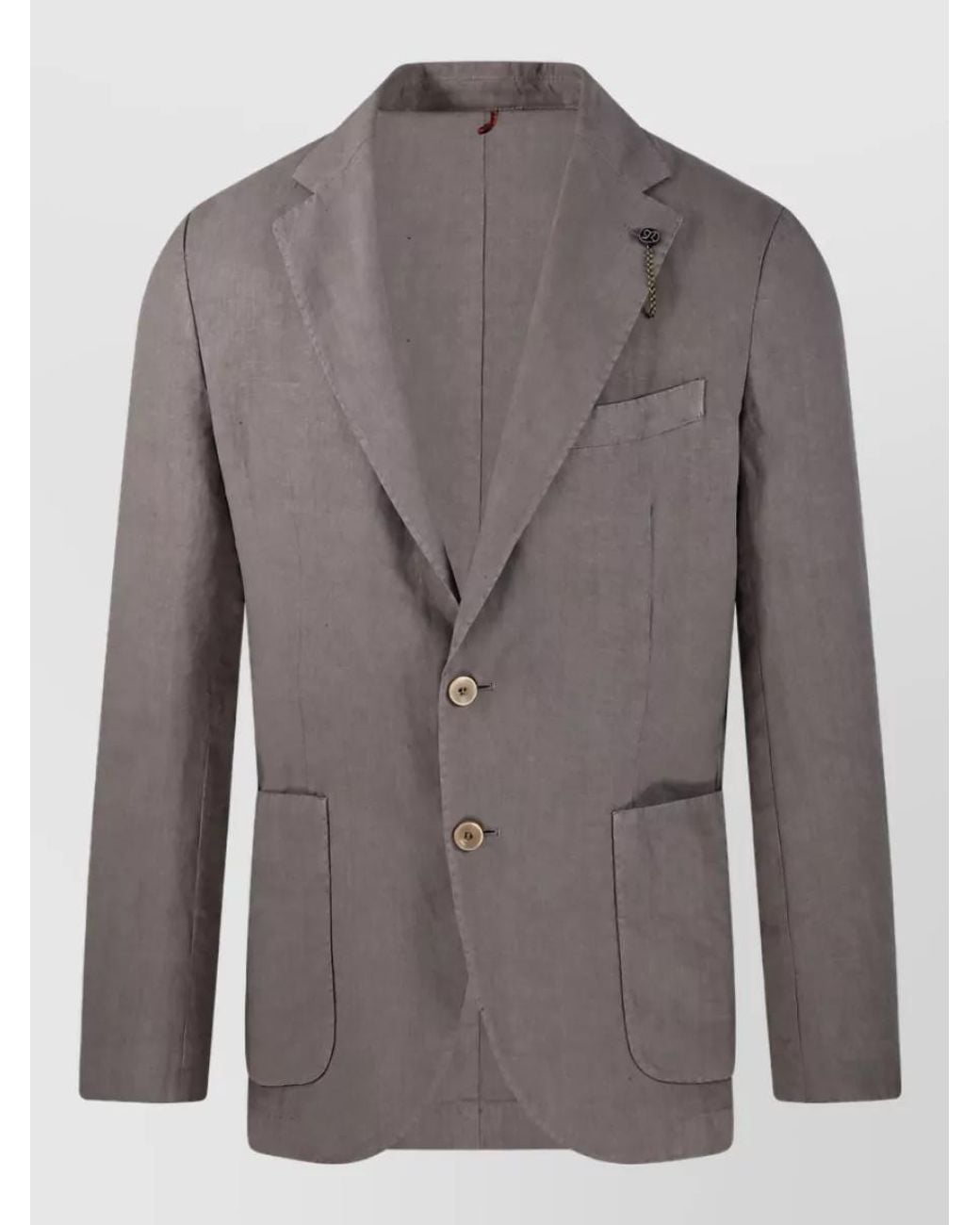 Santaniello Gray Linen Suit Jacket for men