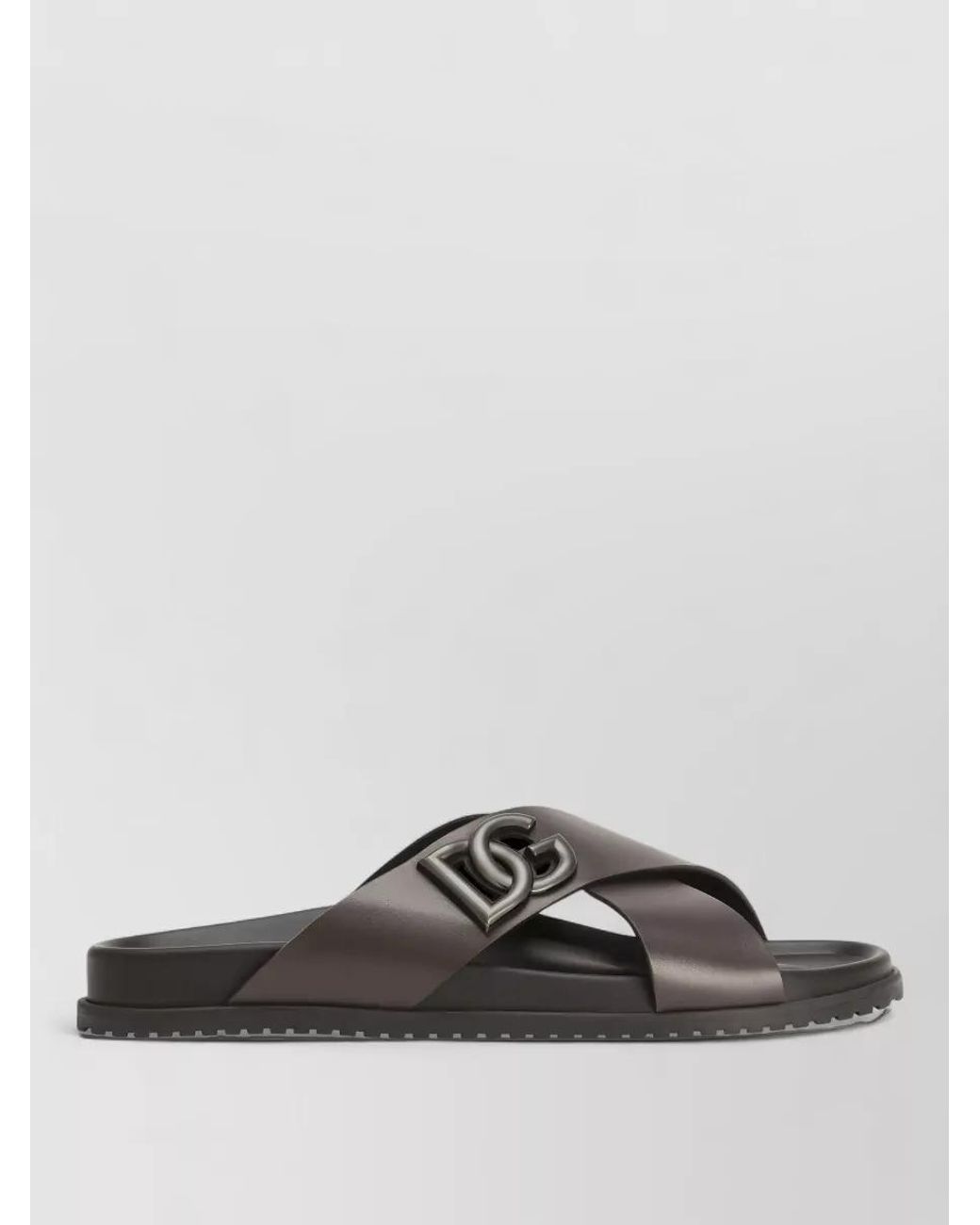 Dolce & Gabbana Gray Leather Sandals for men