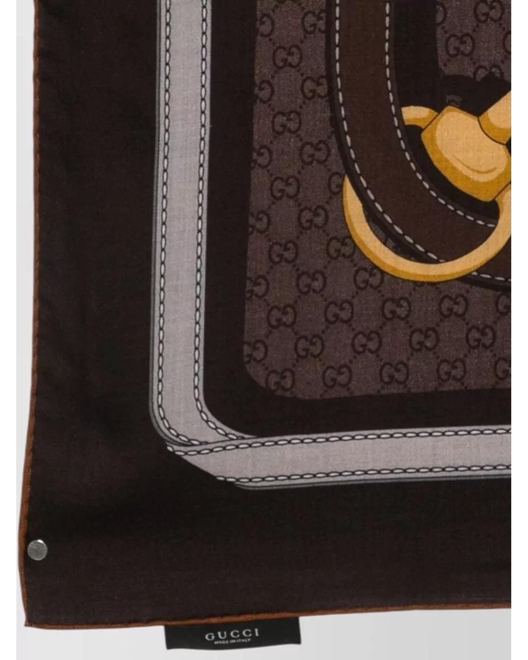 Gucci Brown Logo-Print Scarf