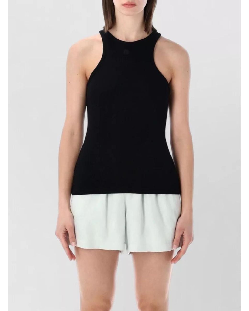 Anine Bing Black Ribbed Sleeveless Tank Top