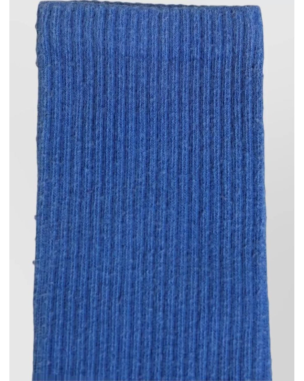 Dolce & Gabbana Blue Cotton Ribbed Mid-Calf Socks