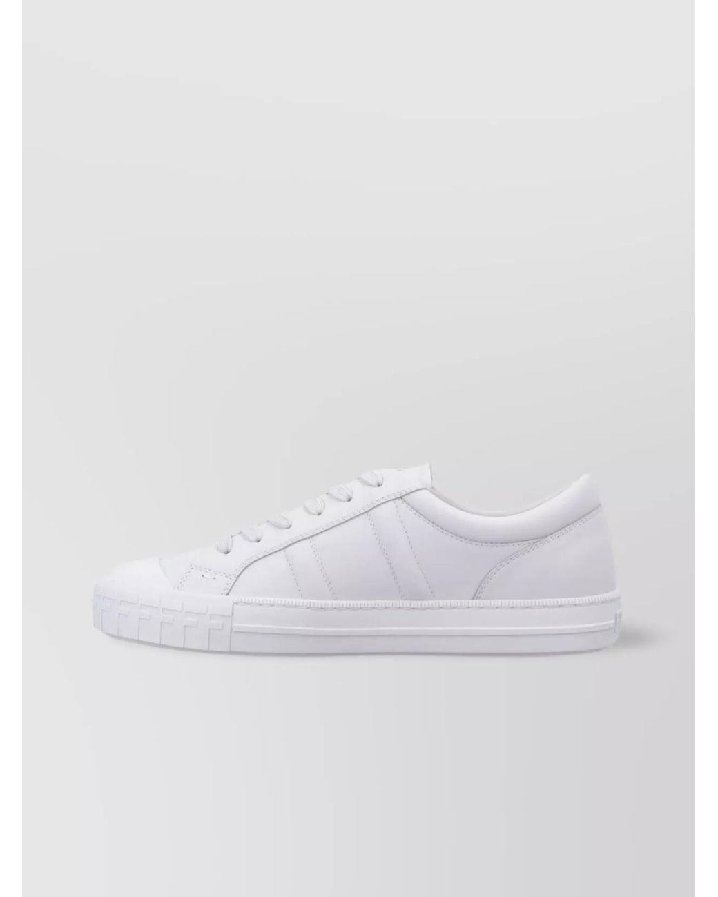 Fendi White Leather Domino Low-Top Sneakers for men