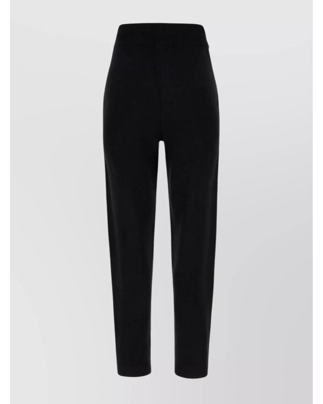 Max Mara Black Cashmere Wool Drawstring Track Pants