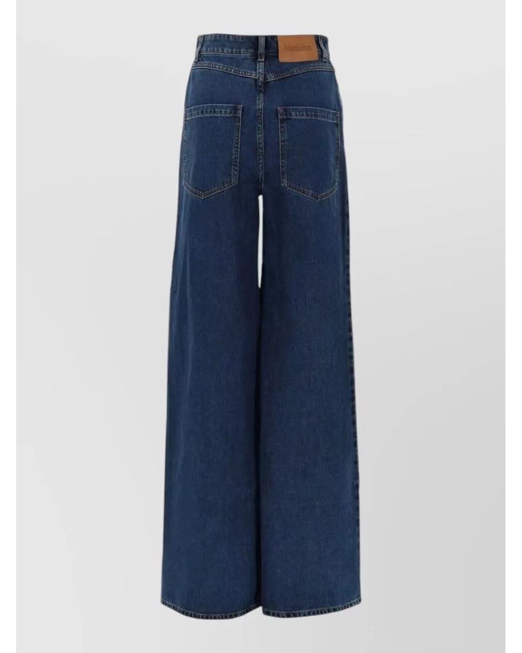 Max Mara Blue Cotton Wide-Leg Jeans