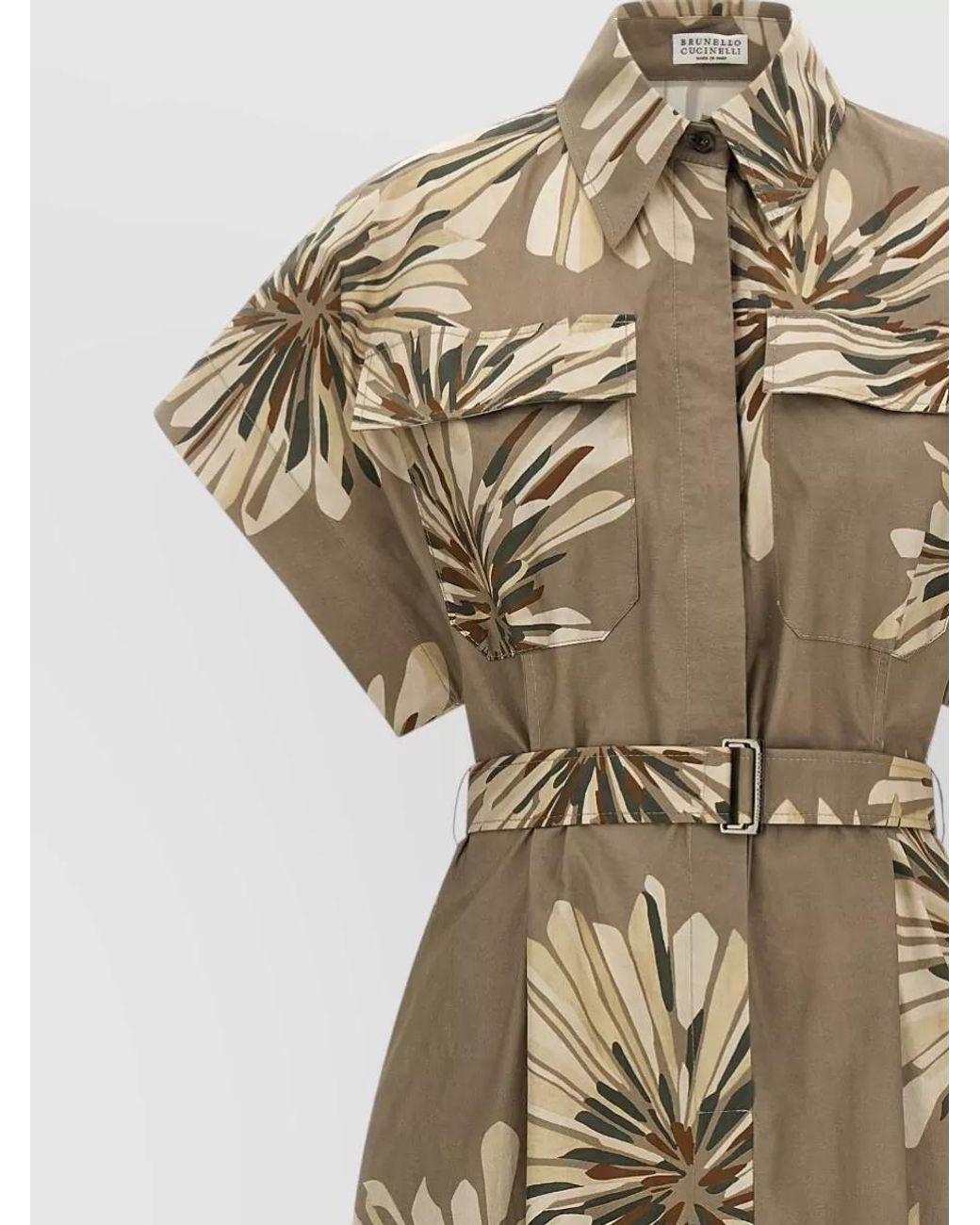 Brunello Cucinelli Natural Cotton Midi Shirt Dress