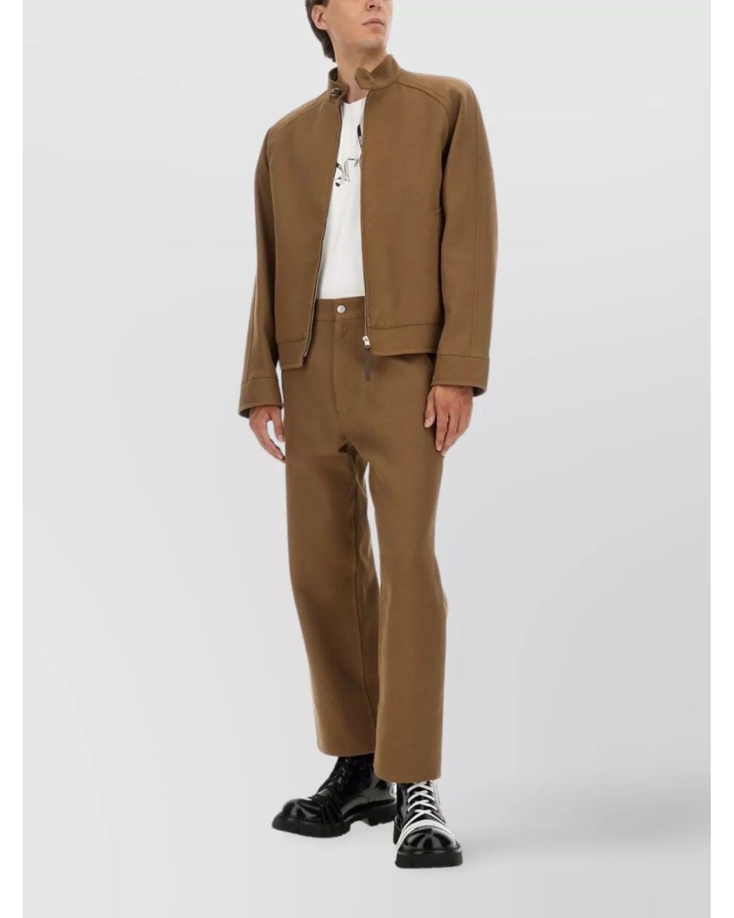 Moschino Natural Cotton Straight-Leg Trousers for men